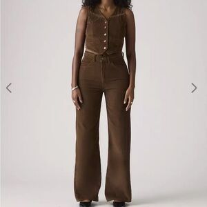 Levi's Brown Ribcage Wide Leg corduroy pants 26